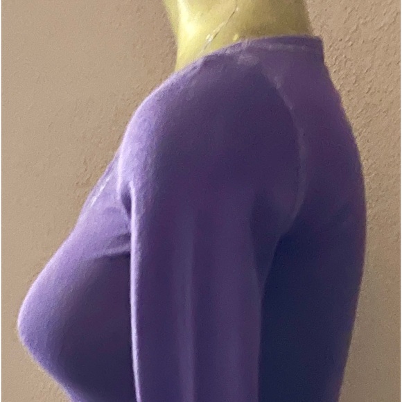 MILEY CYRUS x MAX AZRIA Y2K Purple Long Sleeve TEE Top Size XS - Picture 8 of 9